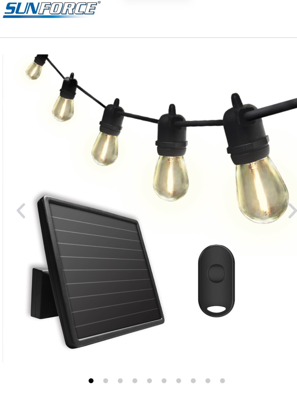 15 LED Bulbs Solar String Lights with Remote Control